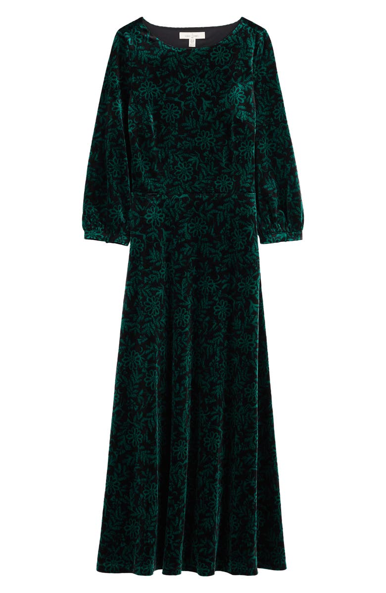 Seasalt Cornwall Oak Cottage Velvet Midi Dress, Alternate, color, Evening Woodland Studio Green