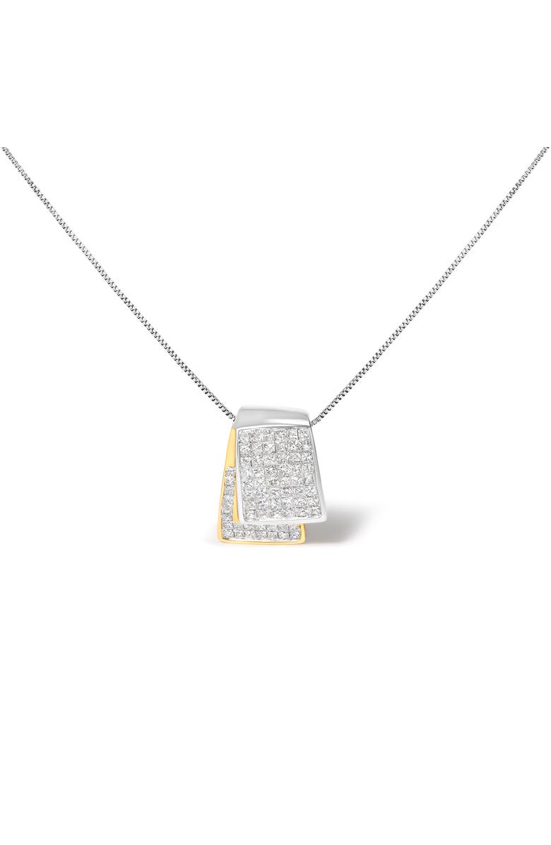 Haus of Brilliance 14K Gold 2.0 Cttw Diamond Foldover Box Pendant Box Chain Necklace, Main, color, Yellow