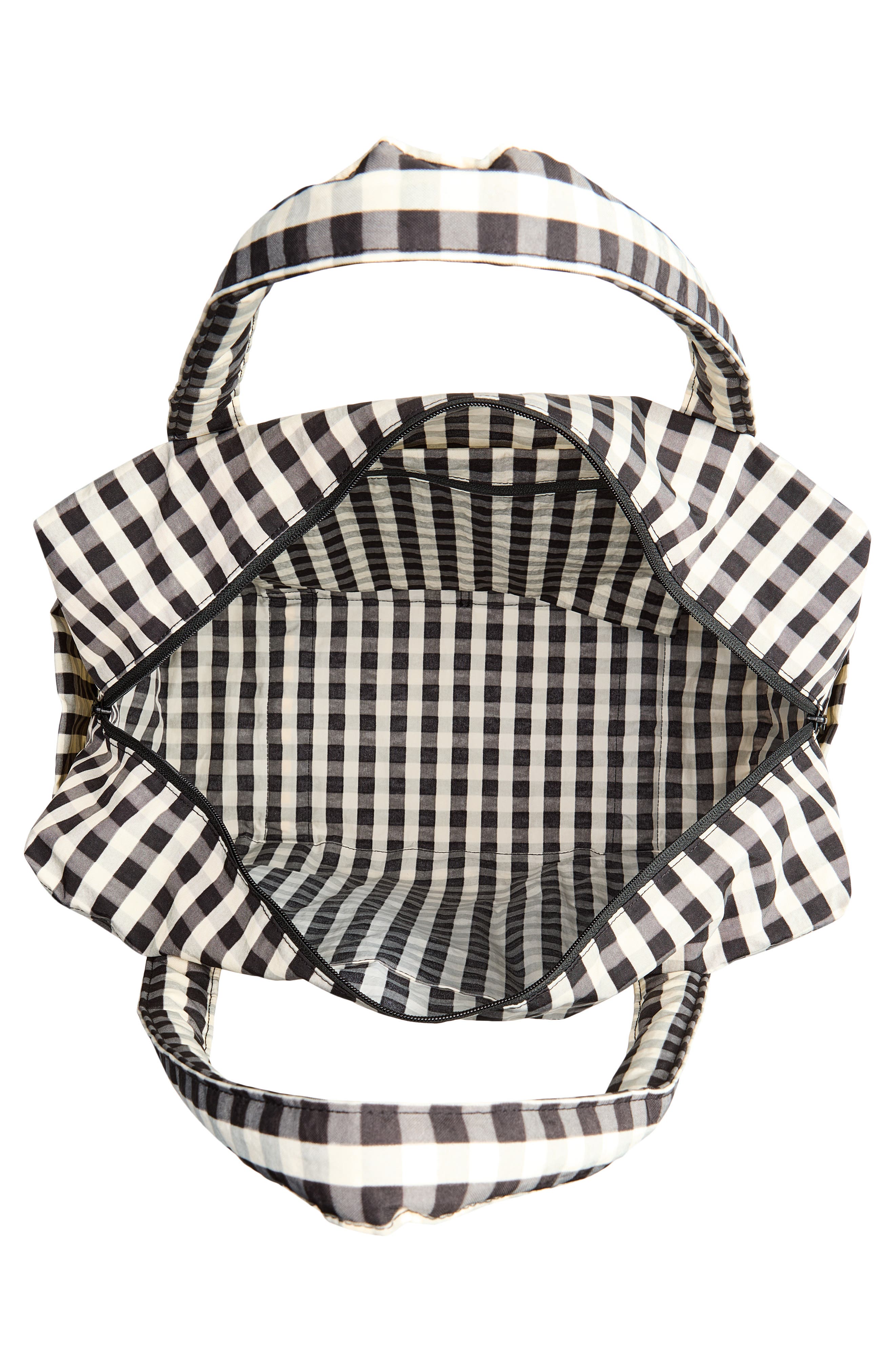 Cloud Recycled Nylon Carry-On Bag, Alternate, color, BLACK AND CREAM GINGHAM
