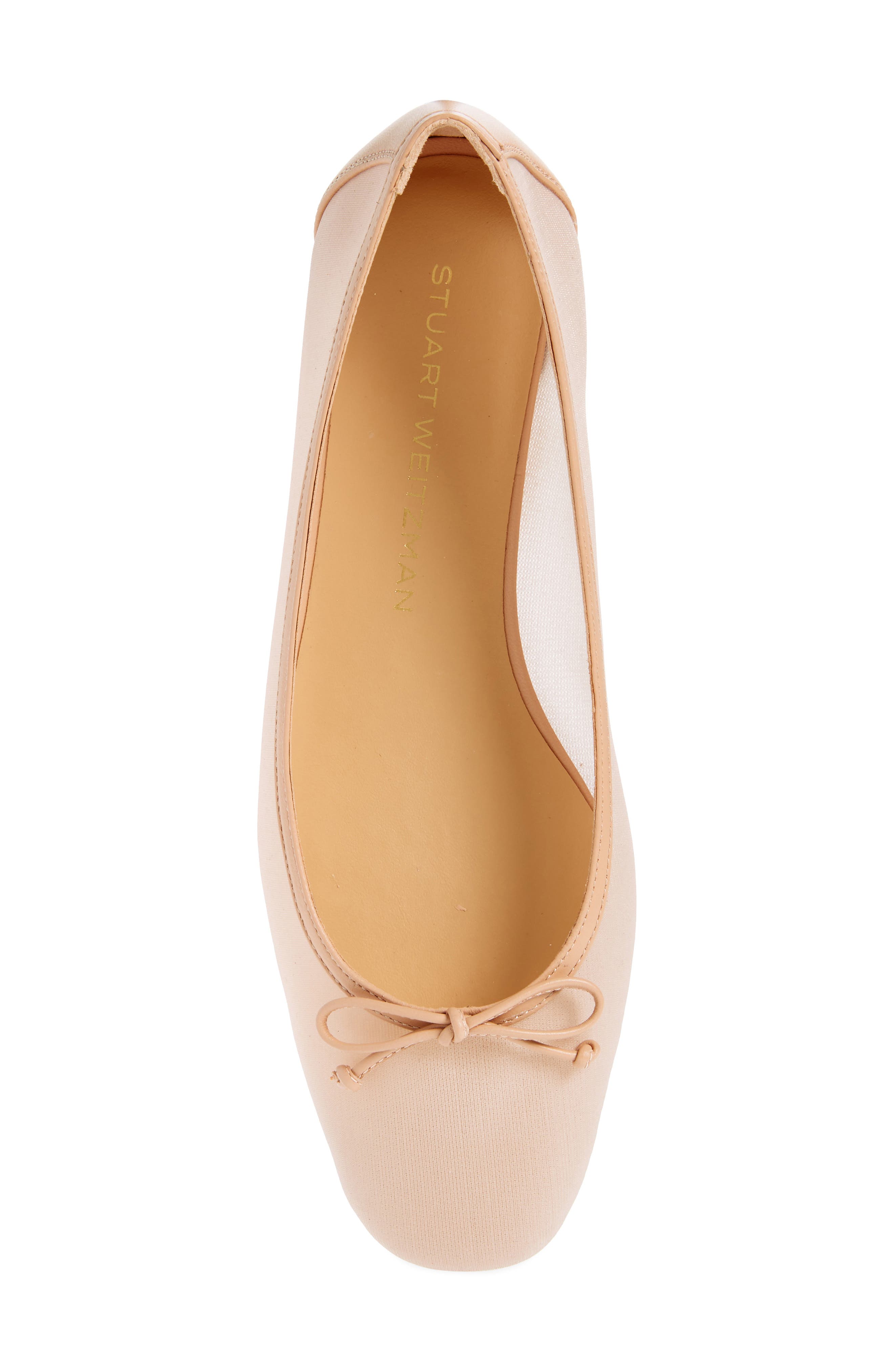 Stuart Weitzman Arabella Mesh Ballet Flat, Alternate, color, Ginger