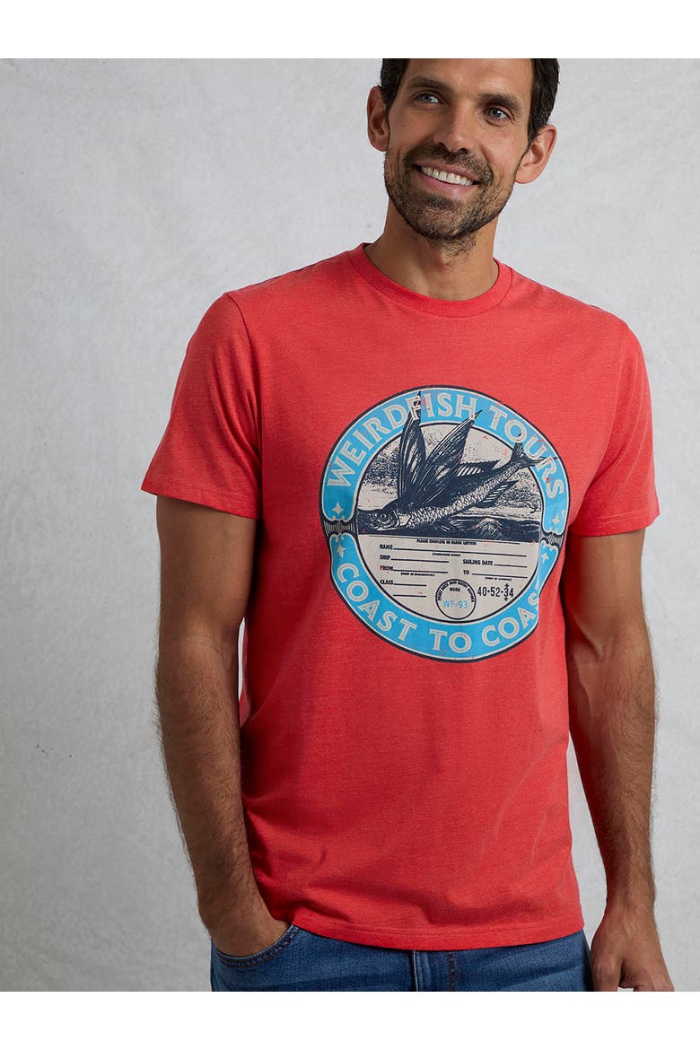 Coasting Front Print Graphic T-Shirt, Main, color, Retro Red