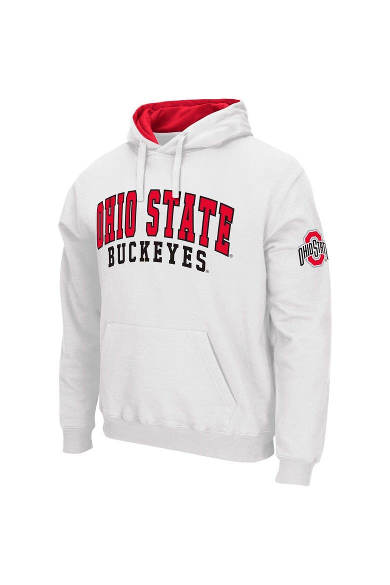 Men's Colosseum White Ohio State Buckeyes Double Arch Pullover Hoodie, Alternate, color, White