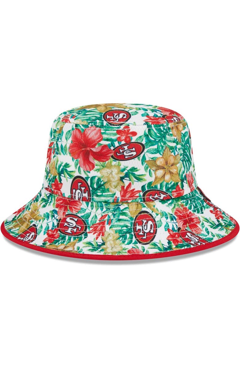 New Era Men's New Era White San Francisco 49ers Botanical Bucket Hat, Alternate, color,