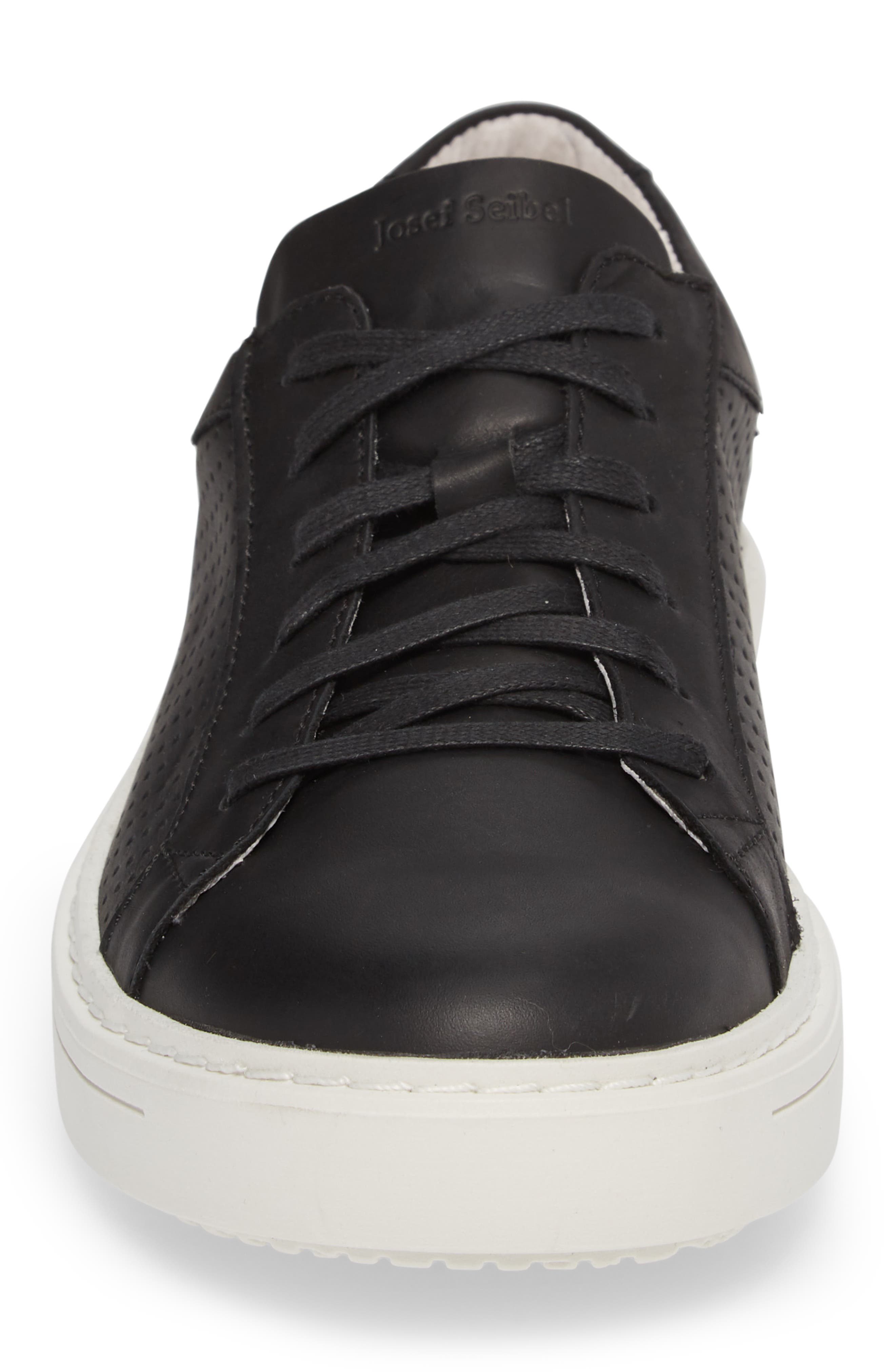 Quentin 13 Perforated Sneaker, Alternate, color, BLACK LEATHER