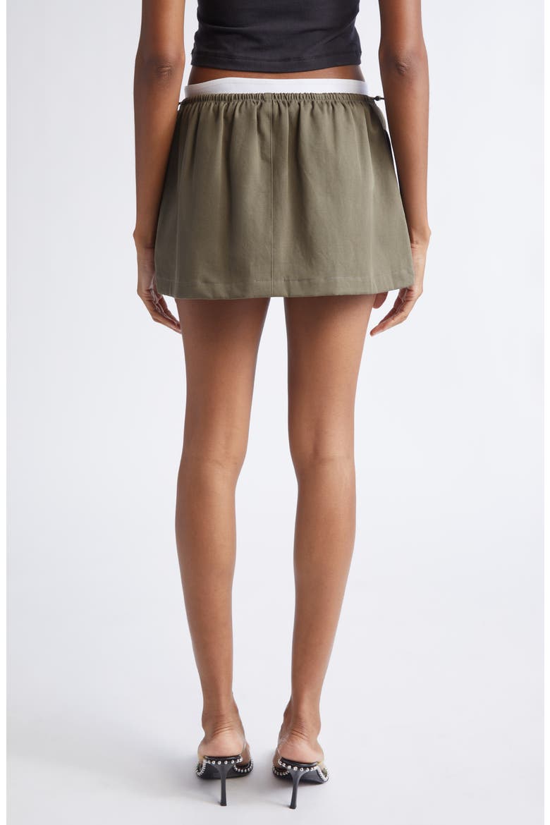 Logo Elastic Cotton Twill Miniskirt, Alternate, color, ARMY GREEN
