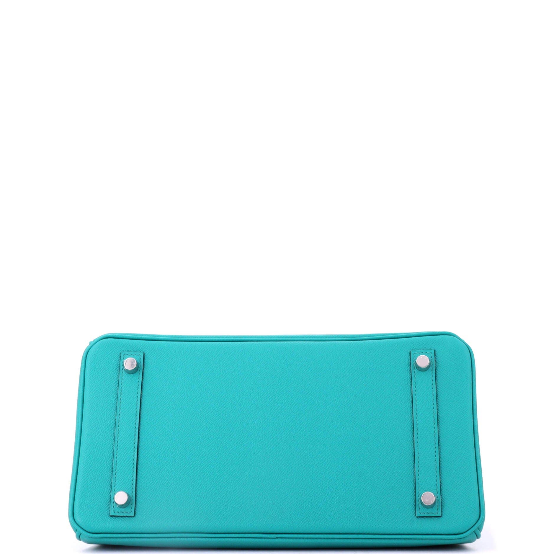 Pre-Owned Hermes Birkin Handbag Blue Epsom with Palladium Hardware 30, Alternate, color, Bleu Paon