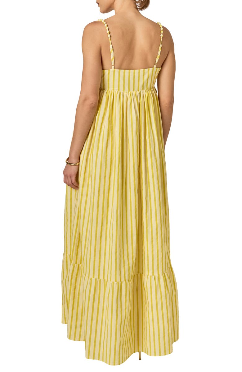 English Factory Stripe Sleeveless Maxi Dress, Alternate, color, Yellow Stripe