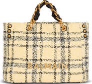 Balmain Plaid tweed 1945 tote bag