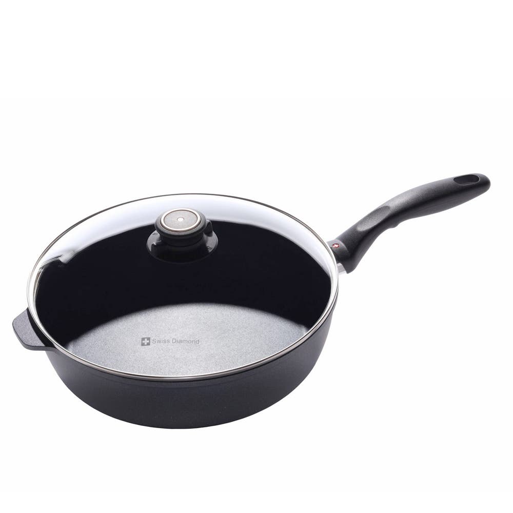 Swiss Diamond 4.3 Quart Saute Pan With Lid in Black 