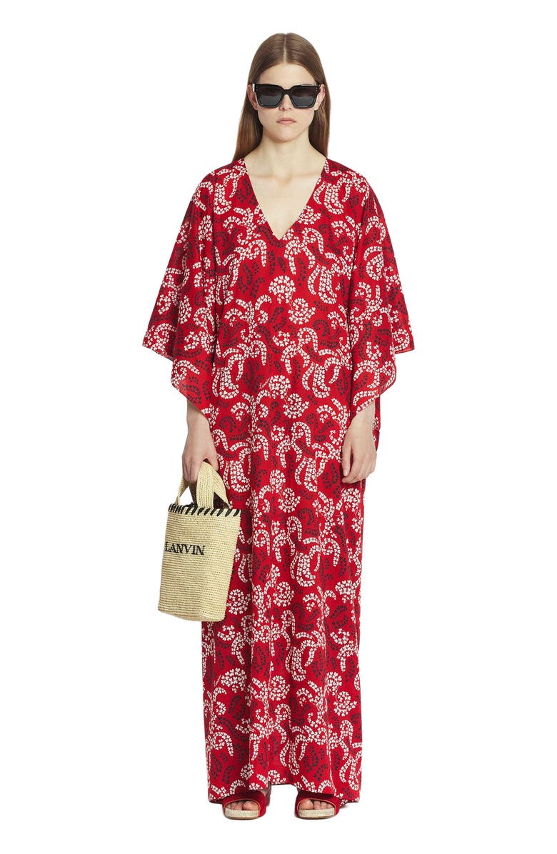Lanvin PRINTED COTTON VOILE CAFTAN, Main, color, 