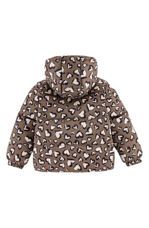 Calonie Kids' Alex Reversible Down Hooded Puffer Jacket In Brown