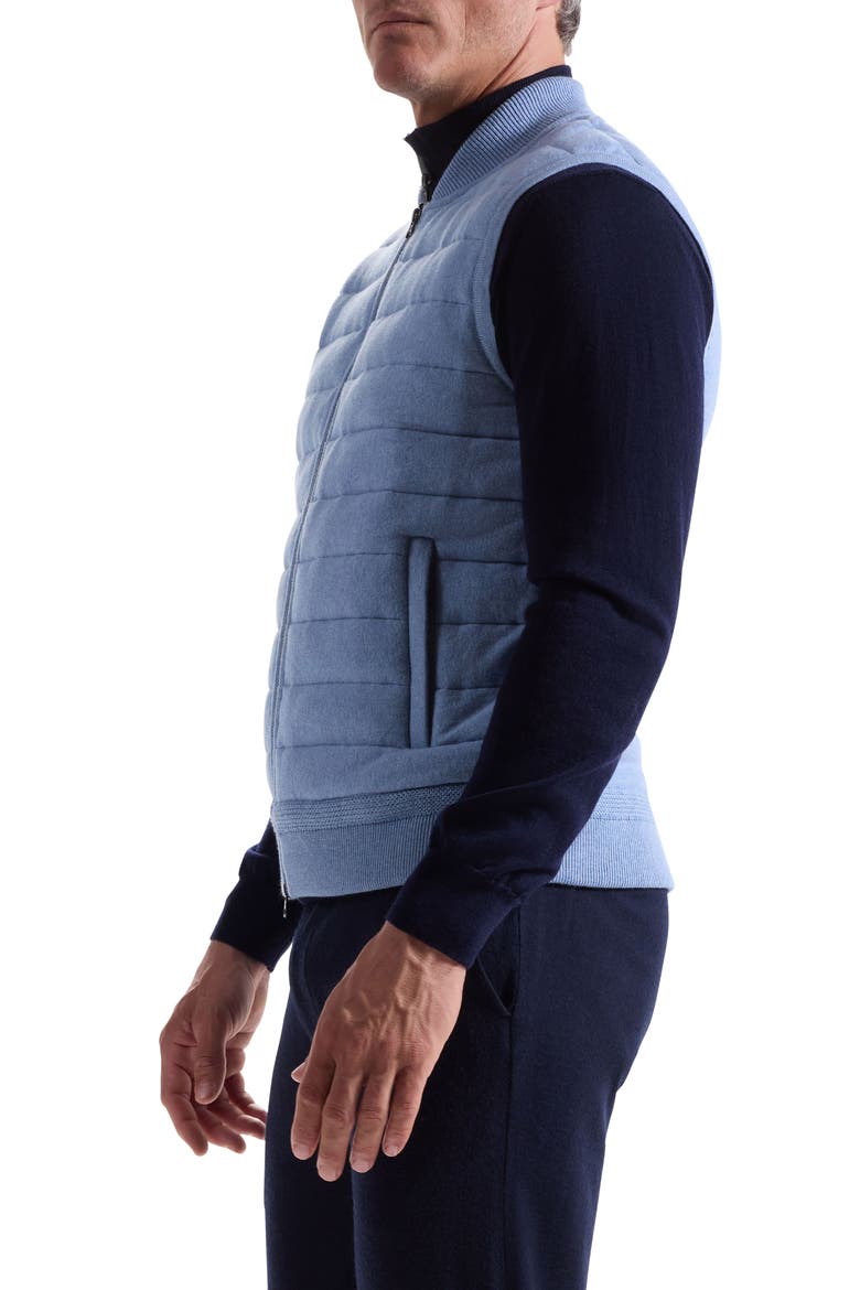 Quilted Cotton Zip Sweater Vest, Alternate, color, AIR BLUE