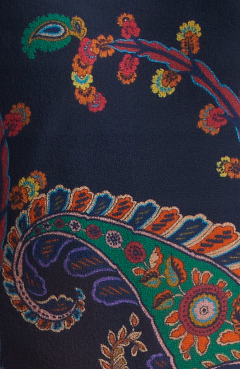 Etro Paisley Print Silk Chiffon Poncho, Alternate, color, Printed Blue Base
