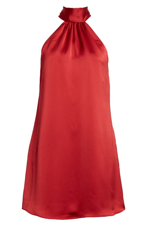 Ramy Brook Sam Halter A-line Satin Minidress In Soiree Red