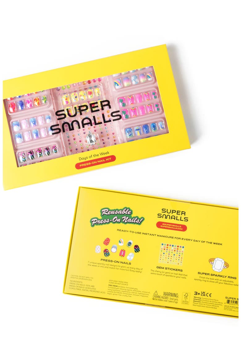 Kids' Days Of The Week Press-On Nail Kit, Main, color, MULTI