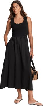 MINT VELVET Scallop Trim Sleeveless Midi Dress