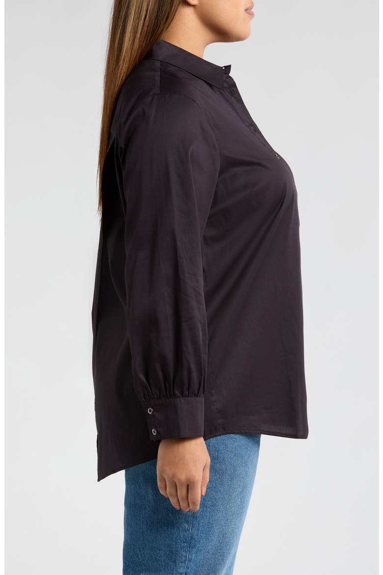 Franklin Cotton Button-Up Shirt, Alternate, color, BLACK