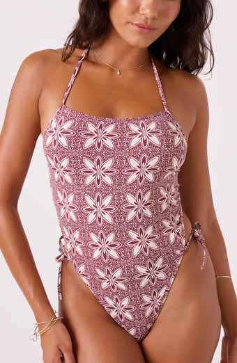 Roxy Batik Bloom Halter One-Piece Swimsuit