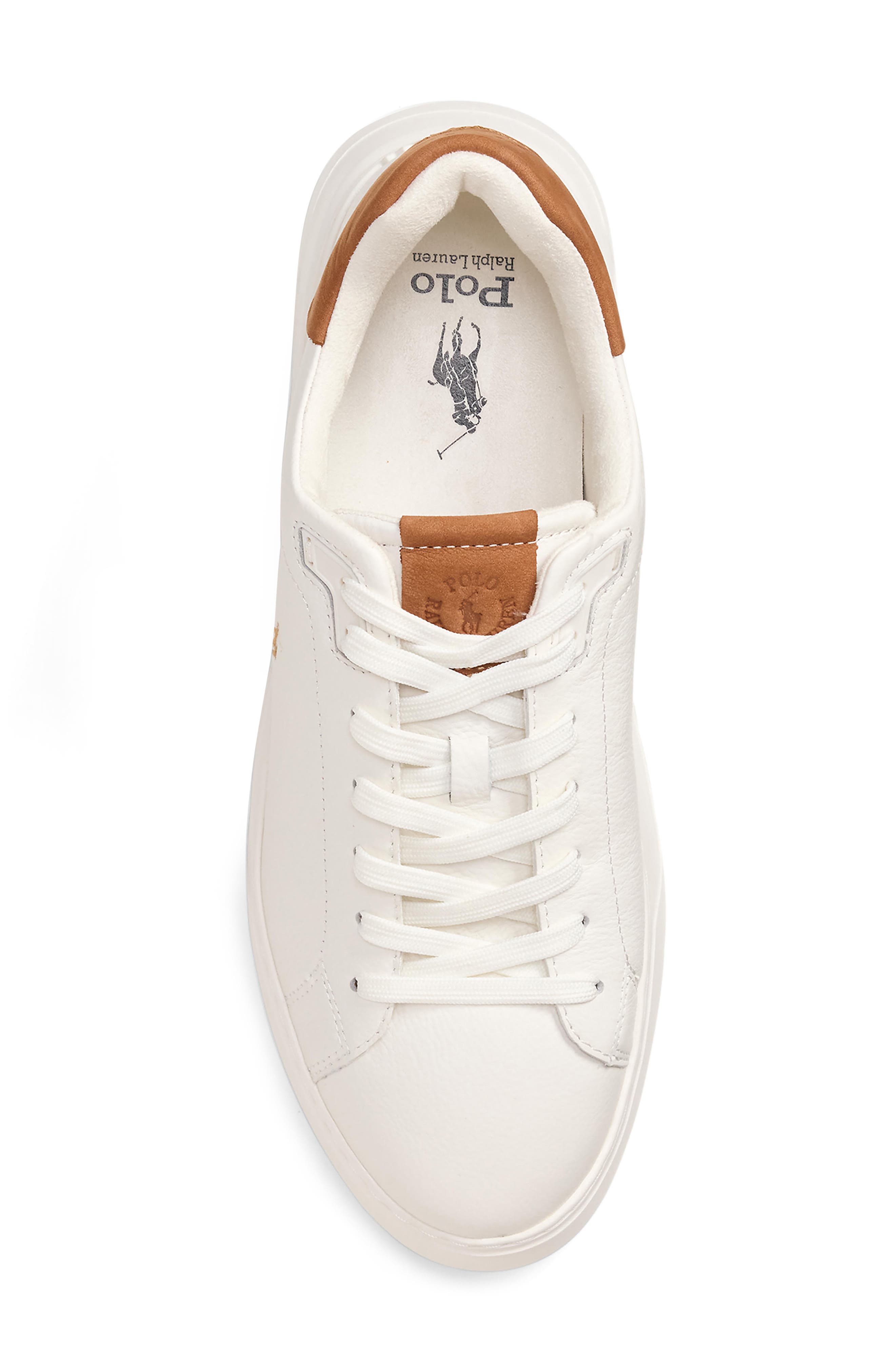 Polo Ralph Lauren Court Sneaker, Alternate, color, Off White/Tan