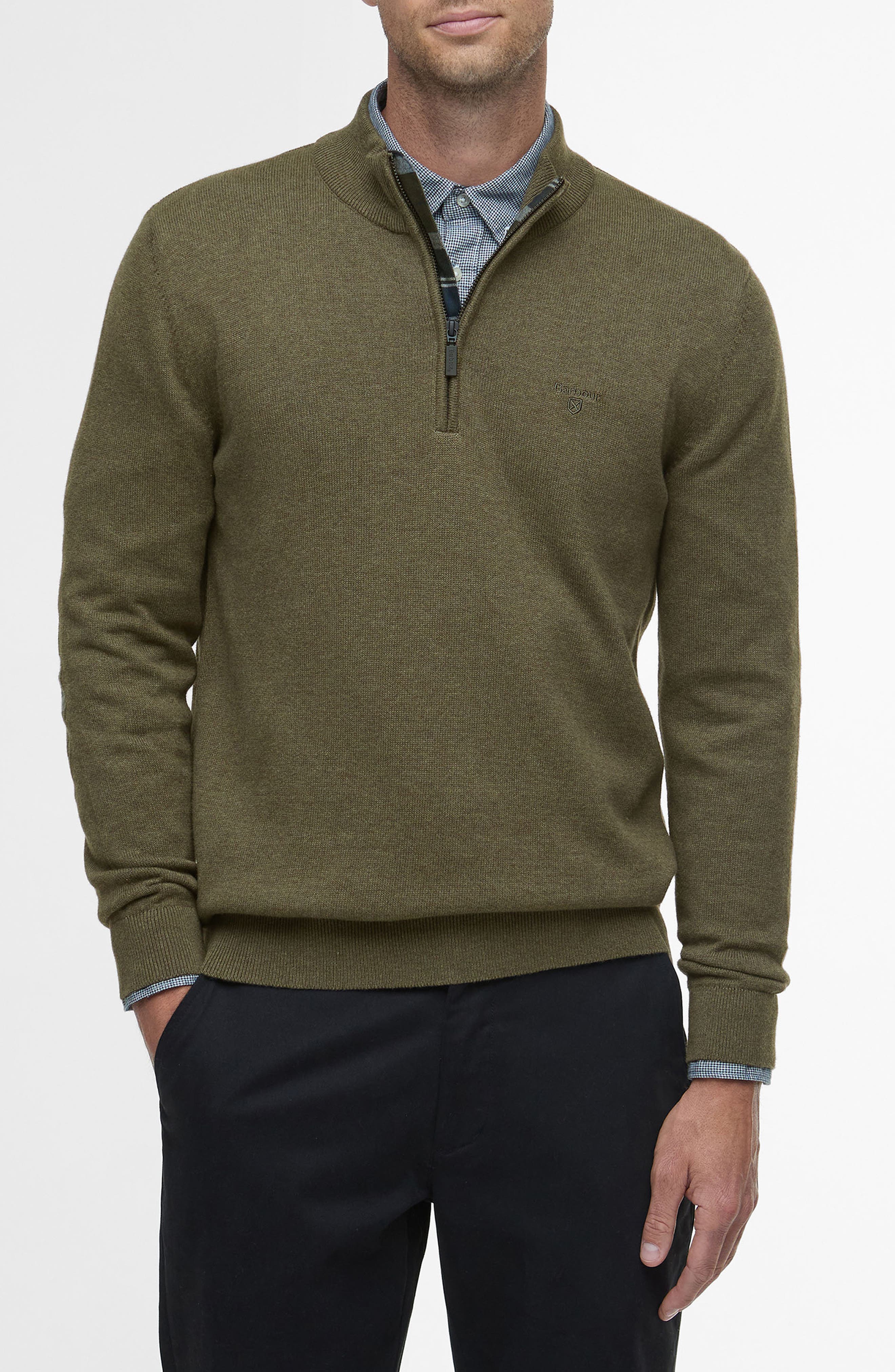 Avoch Mock Neck Cotton Half Zip Sweater