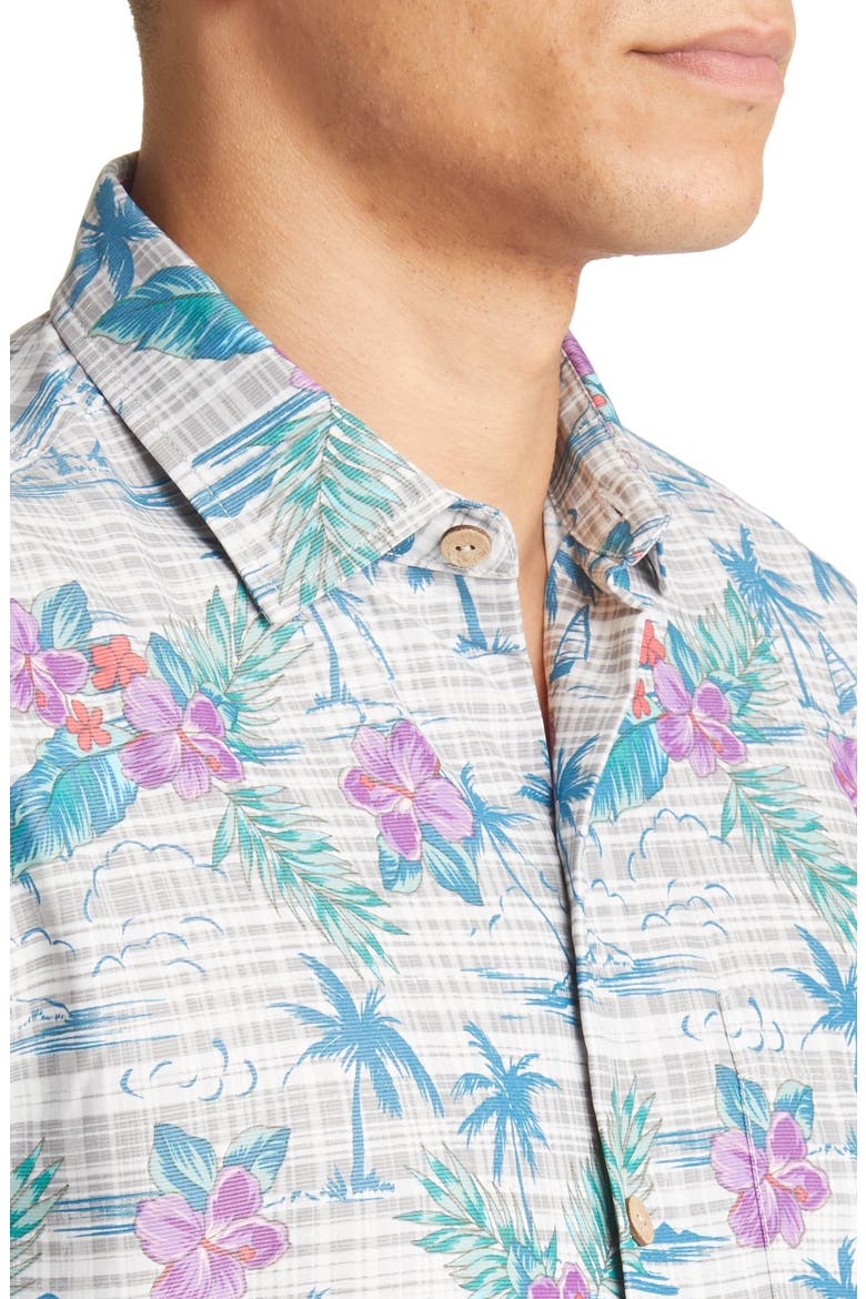 Coconut Point Balboa Island Short Sleeve Button-Up Shirt, Alternate, color, ULTIMATE GRAY
