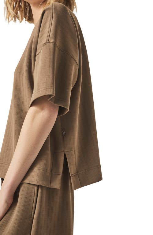 Shop Splendid X @cellajaneblog Oversize Rib Scuba Knit T-shirt In Hazelnut