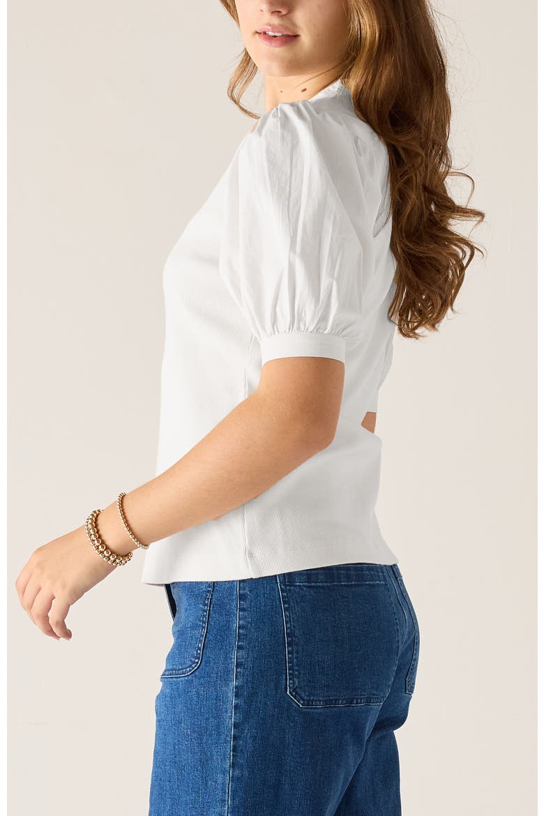 Earhart Ribbed Henley Top, Alternate, color, White