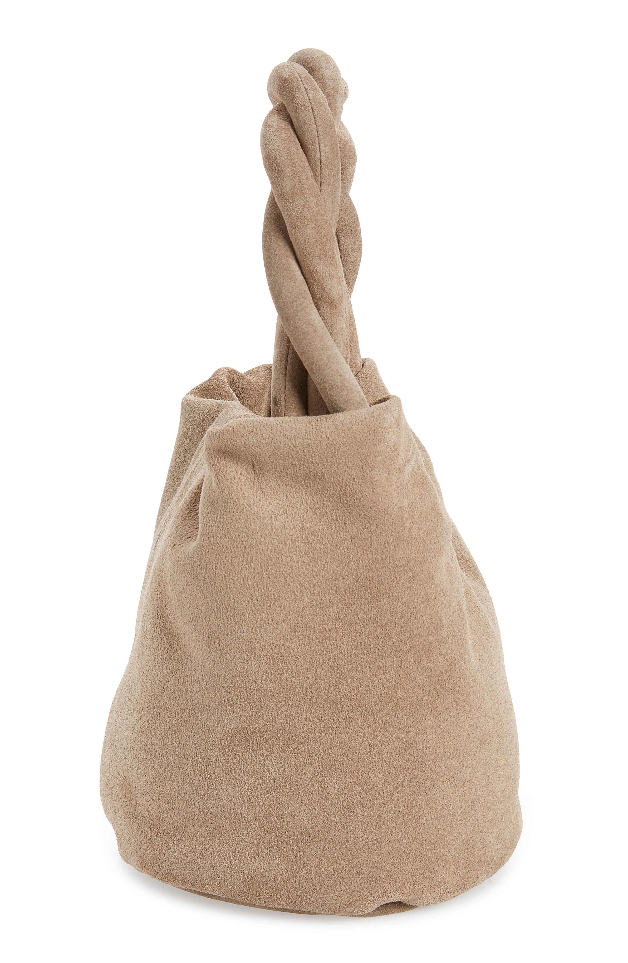 Mini Johanna Suede Bucket Bag, Alternate, color, STONE