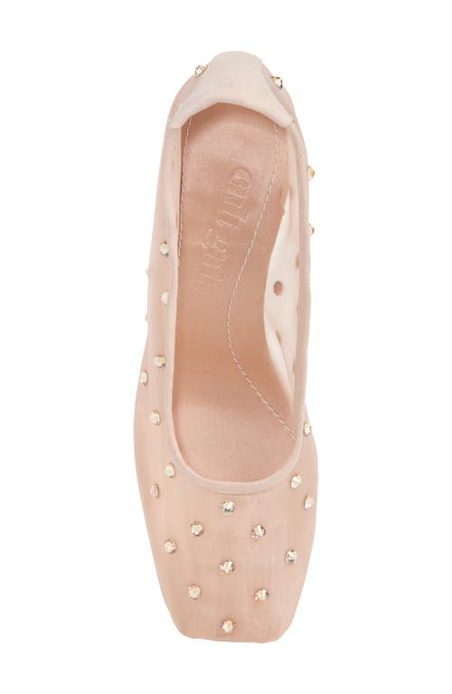 Cult Gaia Winnie Crystal Mesh Pumps In Beige