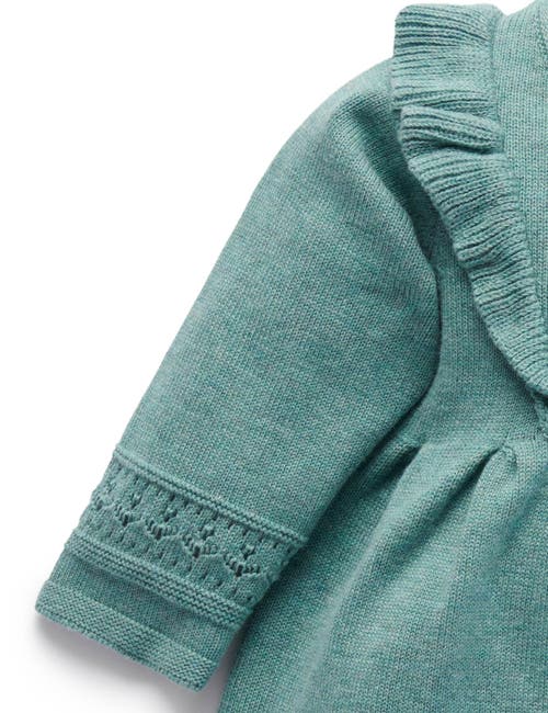 Purebaby Primrose Knitted Dress In Green