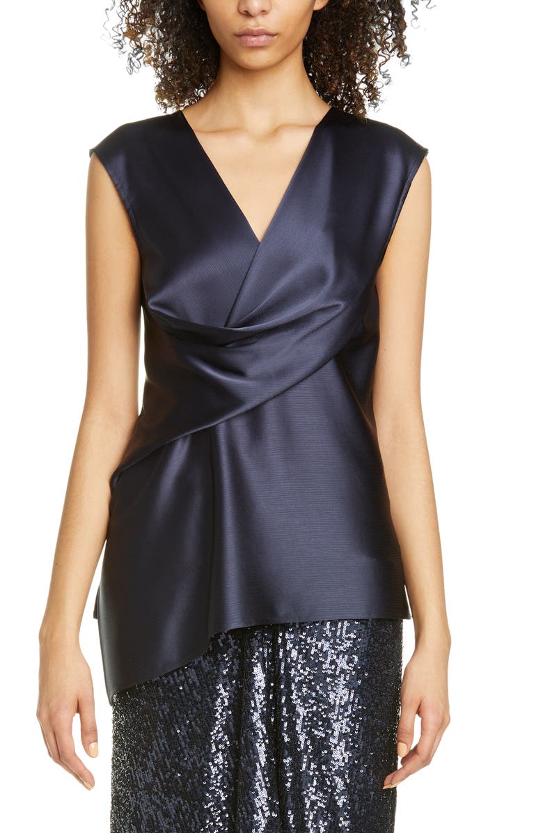 Sies Marjan Drape Asymmetrical Faux Wrap Top, Main, color, 