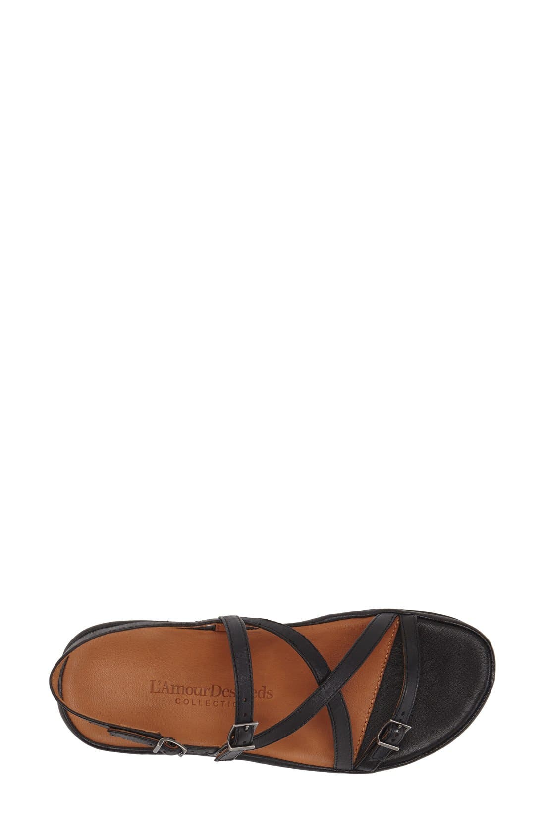 'Verdun' Crisscross Sandal, Alternate, color, BLACK LEATHER