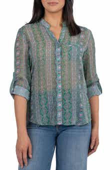 KUT from the Kloth Jasmine Chiffon Button-Up Shirt