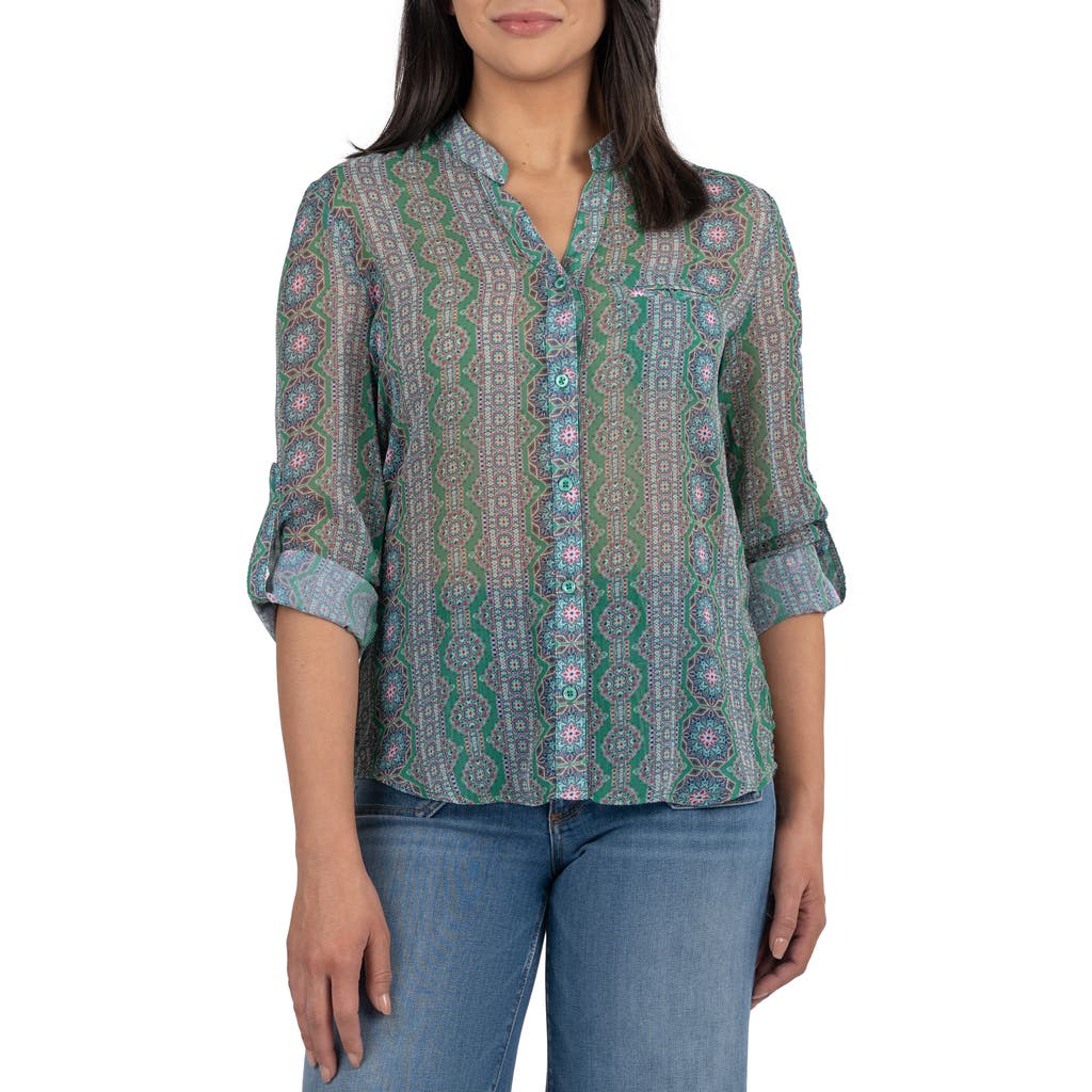 KUT FROM THE KLOTH KUT FROM THE KLOTH JASMINE CHIFFON BUTTON-UP SHIRT
