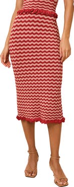 Solid & Striped The Diana Wavy Stripe Knit Midi Skirt