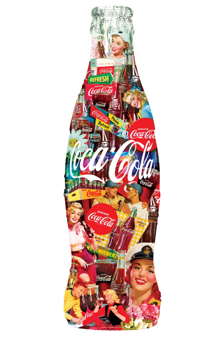 Coca-Cola Bottle 500 Piece Shaped Puzzle, Alternate, color, Multicolor