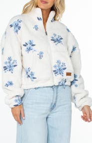 Roxy Embroidered High Pile Fleece Jacket