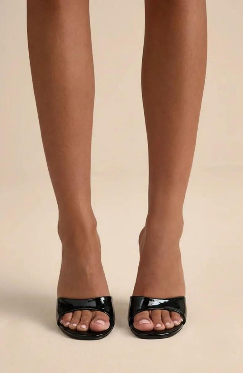 CHASE AND CHLOE Slide Stiletto Sandal, Alternate, color, Black Patent