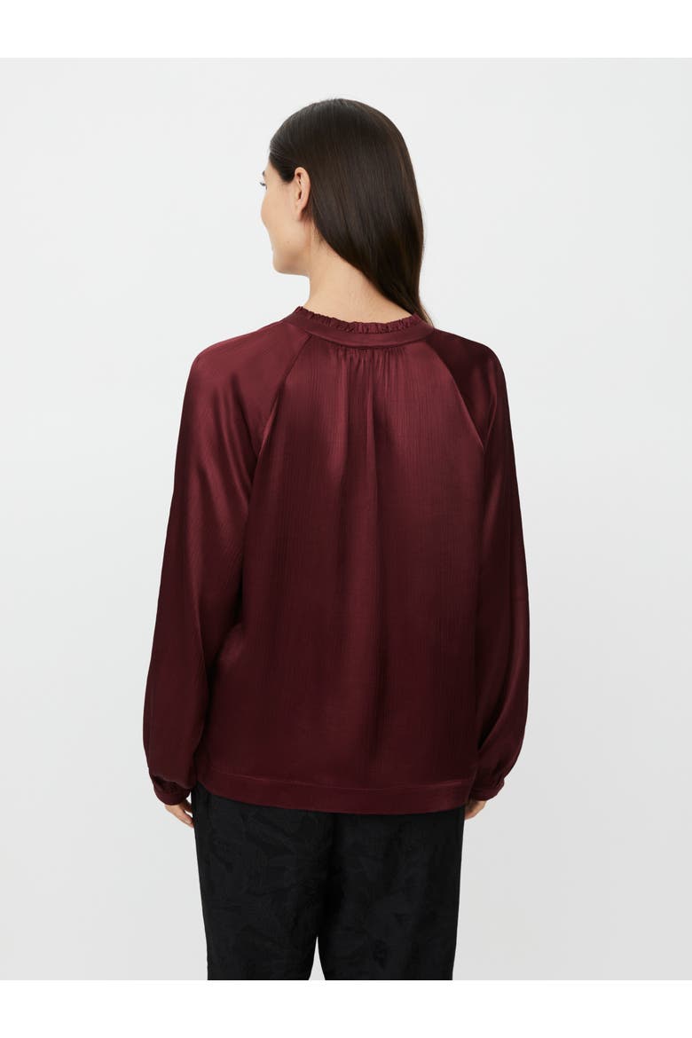 Maberonix Tie Ruffle Neck Blouse, Alternate, color, Tawny Port