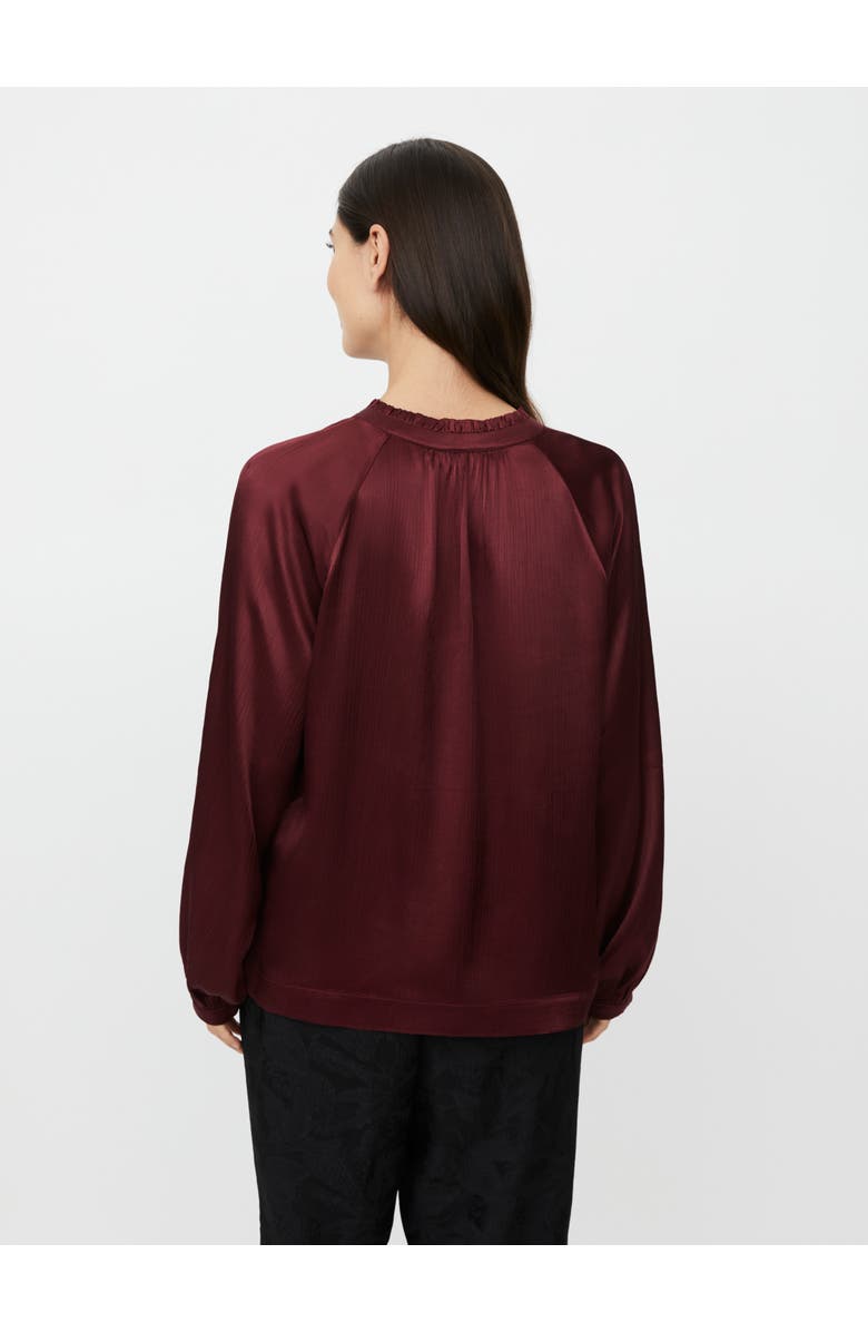 Masai Copenhagen Maberonix Tie Ruffle Neck Blouse, Alternate, color, Tawny Port