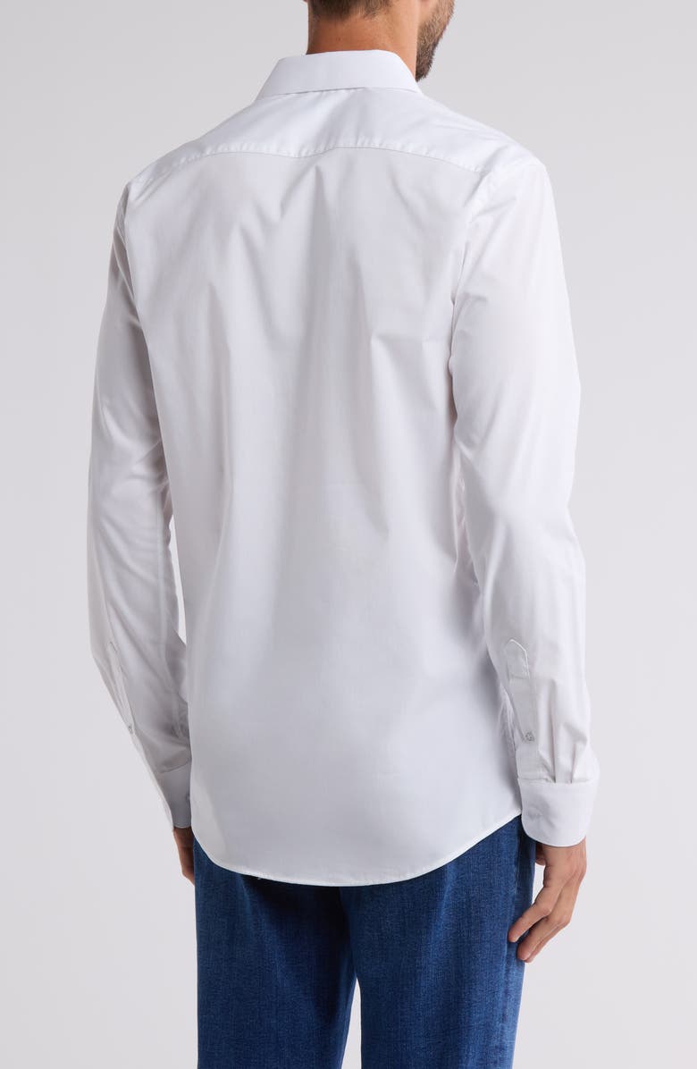 Lucky Brand Solid Stretch Slim Fit Dress Shirt, Alternate, color, White