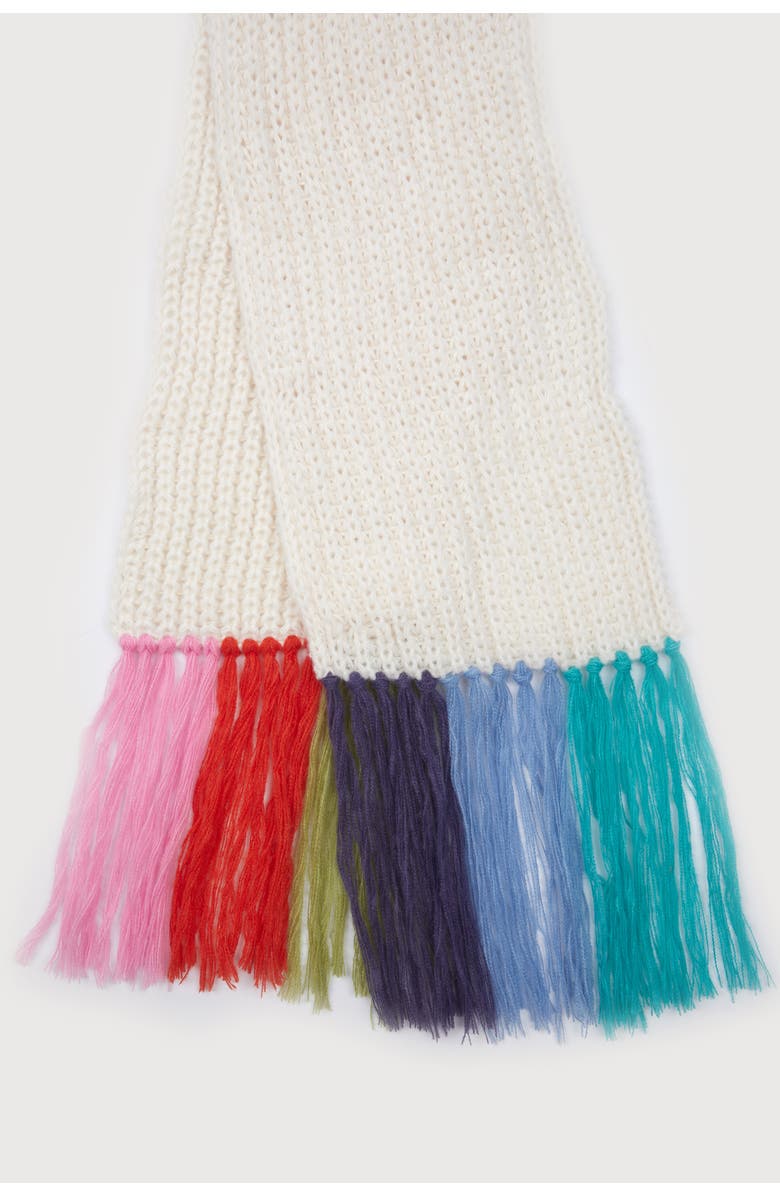 Rainbow Fringe Chunky Knit Scarf