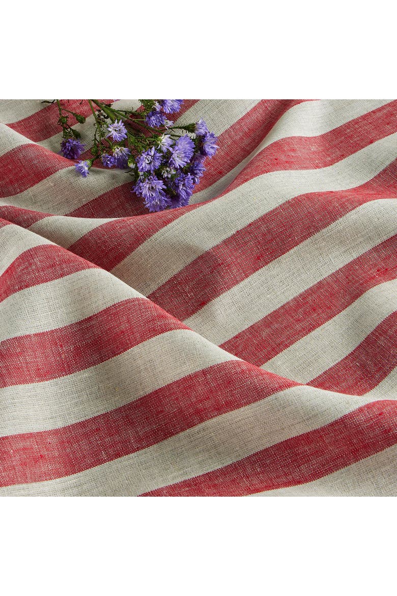 Linen Dinner Napkins - Sorrento Stripe, Alternate, color, Red and Natural