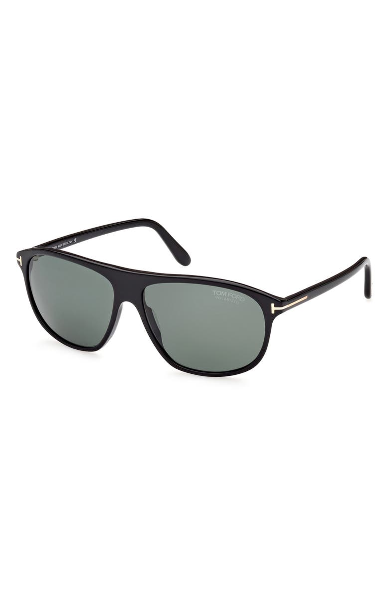 TOM FORD Prescott 60mm Square Polarized Sunglasses, Alternate, color, 