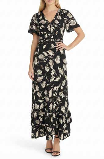 Flutter Sleeve Tiered Ruffle Maxi Dress