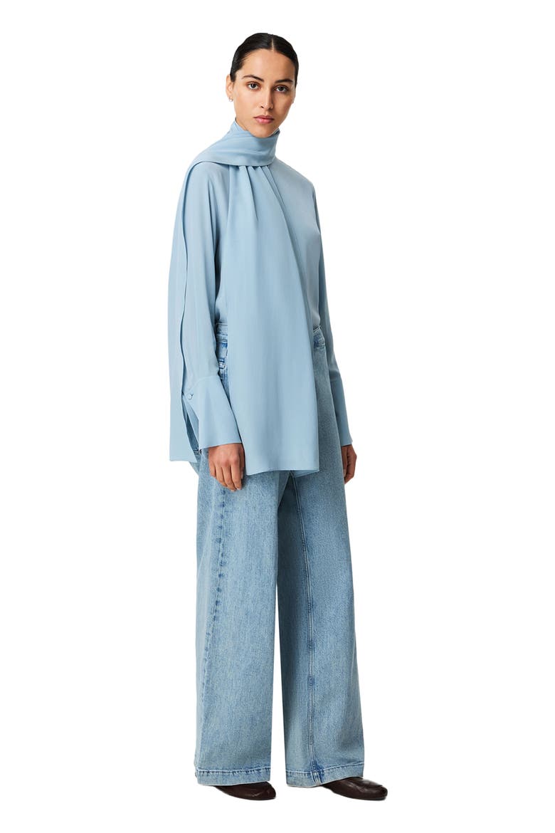 Signature Bow Blouse, Alternate, color, Dark Mist