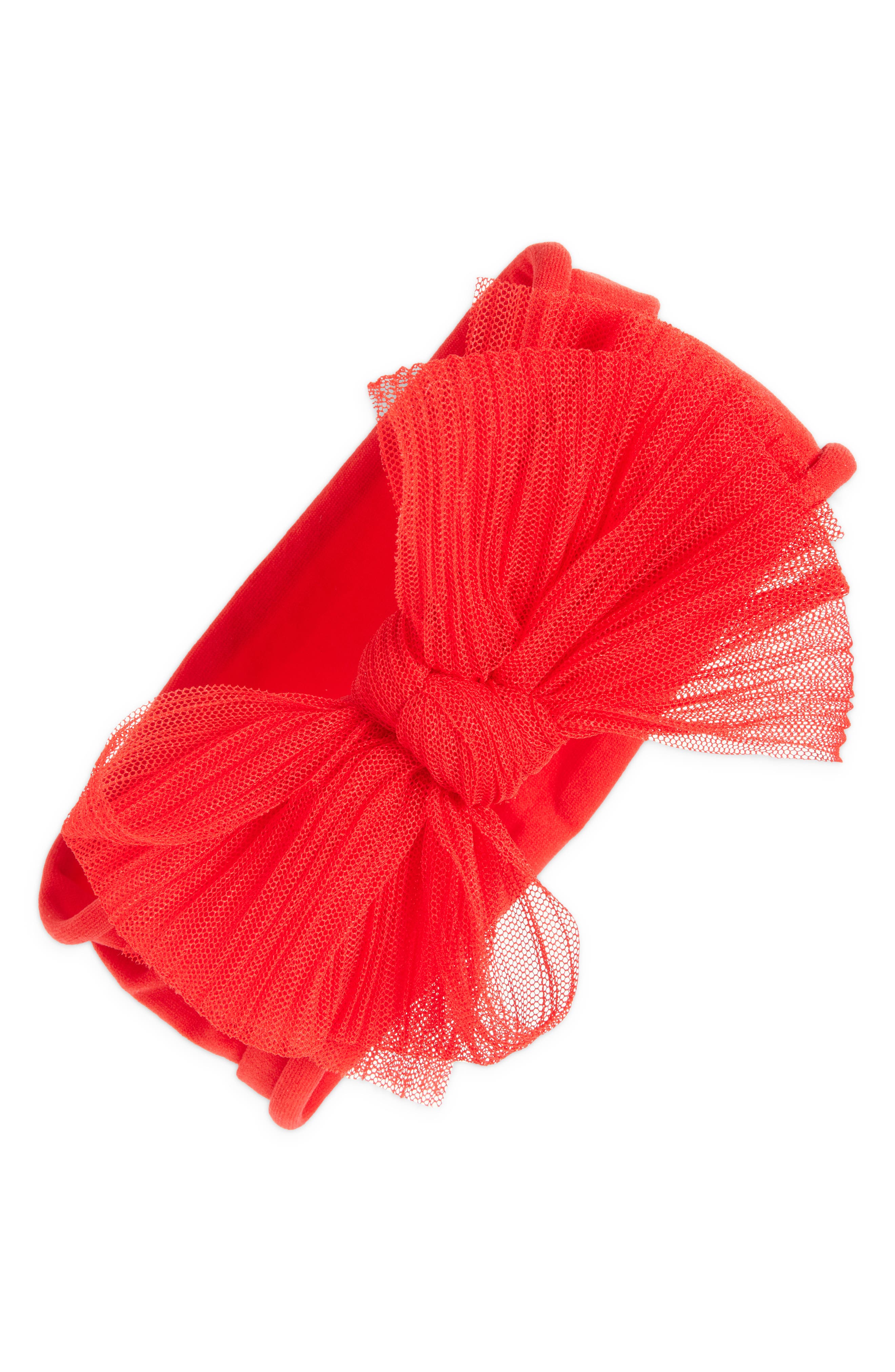 Baby Bling Tulle Fab Headband in Pleated Cherry 