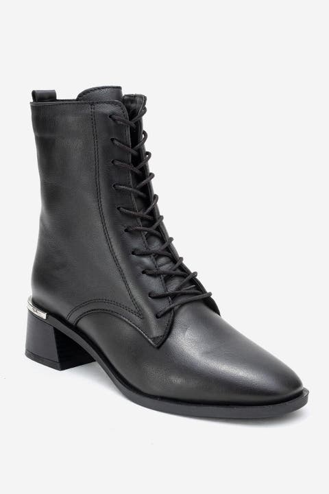 Avia Leather Block Heel Boot (Women)