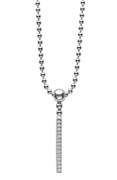 Caviar Spark Diamond Bar Pendant Necklace