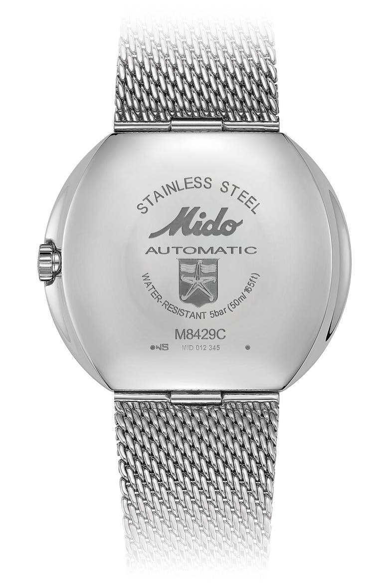 Commander 1959 Pixel Dial Automatic Mesh Strap Watch, 37mm, Alternate, color, BLACK MULTI